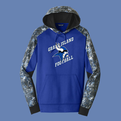 GI VIKINGS Football - Sport Wick ® Mineral Freeze Fleece Colorblock Hooded Pullover Thumbnail