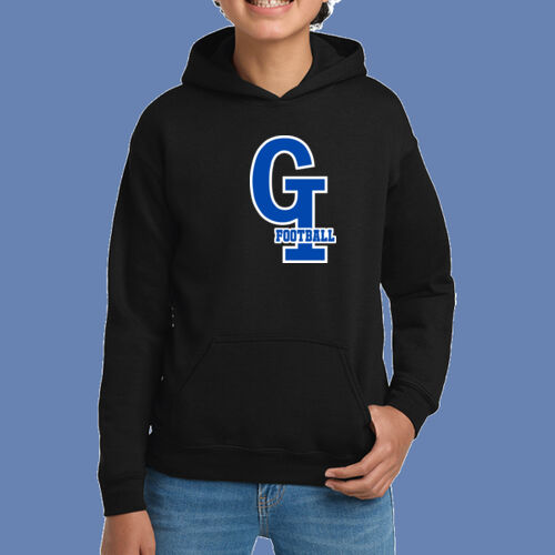GI Interlocking Football - Youth Heavy Blend Hooded Sweatshirt Thumbnail