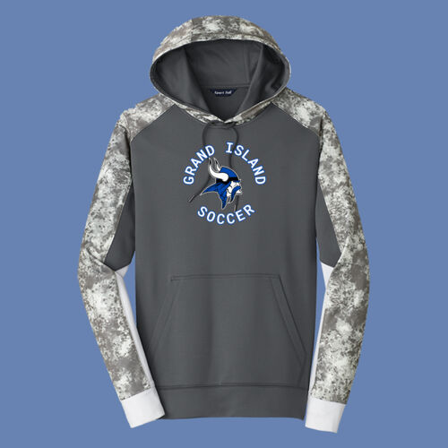 GI VIKINGS Soccer w/Player Name - Sport Wick ® Mineral Freeze Fleece Colorblock Hooded Pullover Thumbnail