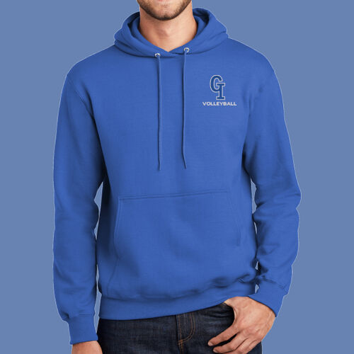 GI Interlocking Volleyball w/Player Name on Sleeve - Essential Fleece Pullover Hooded Sweatshirt Thumbnail